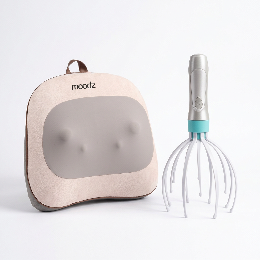 Moodz Cushion and Electric Head Massager