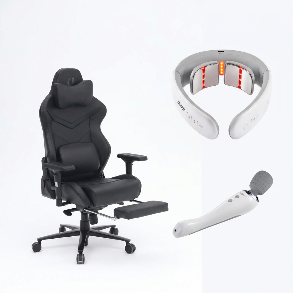 Office & Gaming Chair and Moodz Intelligent Neck Massager and Moodz Magic Massager